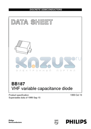 BB187 datasheet - VHF variable capacitance diode