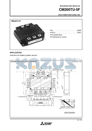 CM200TU-5F datasheet - HIGH POWER SWITCHING USE