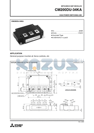 CM200DU-34KA_09 datasheet - IGBT MODULES HIGH POWER SWITCHING USE