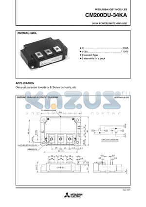 CM200DU-34KA datasheet - HIGH POWER SWITCHING USE