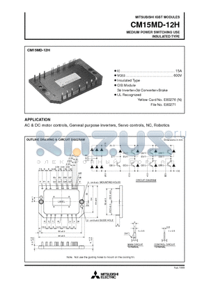 CM15MD-12H datasheet - MEDIUM POWER SWITCHING USE INSULATED TYPE