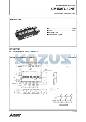 CM150TL-12NF_12 datasheet - HIGH POWER SWITCHING USE