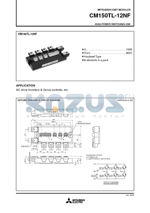 CM150TL-12NF datasheet - HIGH POWER SWITCHING USE