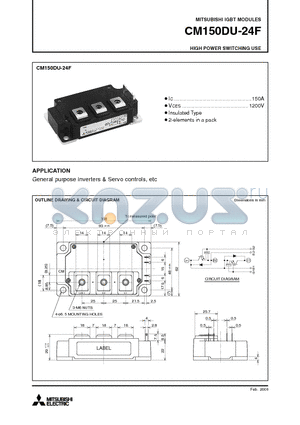 CM150DU-24F_09 datasheet - IGBT MODULES HIGH POWER SWITCHING USE