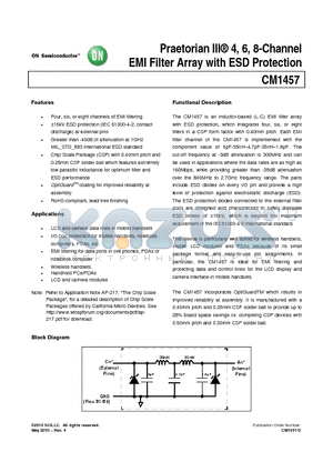 CM1457-06CP datasheet - Praetorian III^ 4, 6, 8-Channel EMI Filter Array with ESD Protection