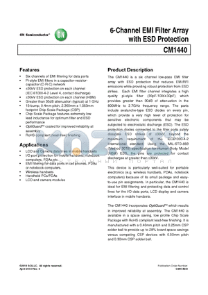 CM1440-06CP datasheet - 6-Channel EMI Filter Array with ESD Protection