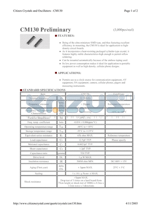 CM130 datasheet - CM130