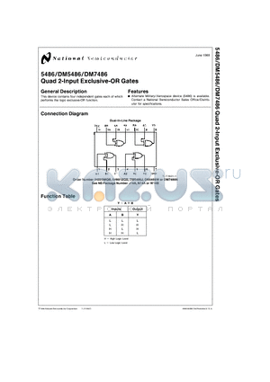 5486FMQB datasheet - Quad 2-Input Exclusive-OR Gates