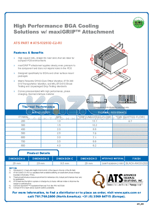 ATS-53290D-C2-R0 datasheet - High Performance BGA Cooling