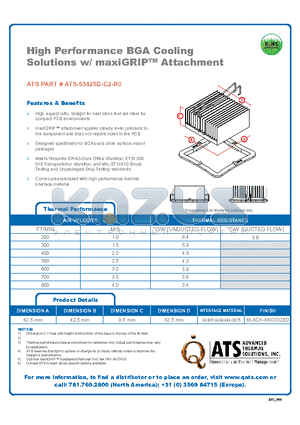 ATS-53425D-C2-R0 datasheet - High Performance BGA Cooling