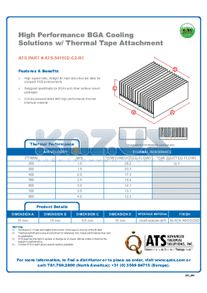 ATS-54150D-C2-R0 datasheet - High Performance BGA Cooling