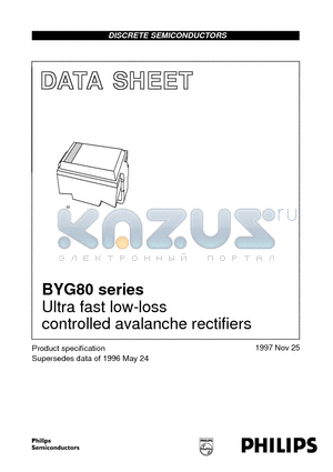 BYG80A datasheet - Ultra fast low-loss controlled avalanche rectifiers