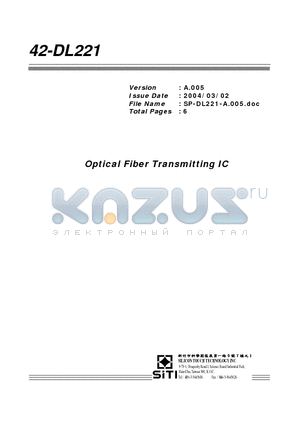 DL221 datasheet - Optical Fiber Transmitting IC
