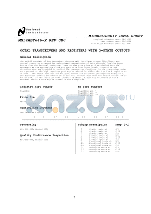 54ABT646E-QML datasheet - OCTAL TRANSCEIVERS AND REGISTERS WITH 3-STATE OUTPUTS