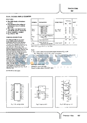 74HCT390 datasheet - DUAL DECADE RIPPLE COUNTER