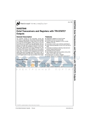 54ABT646E-QML datasheet - Octal Transceivers and Registers with TRI-STATE Outputs