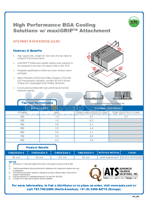 ATS-53400D-C2-R0 datasheet - High Performance BGA Cooling
