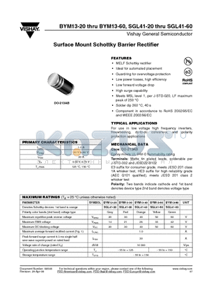 BYM13-40 datasheet - Surface Mount Schottky Barrier Rectifier