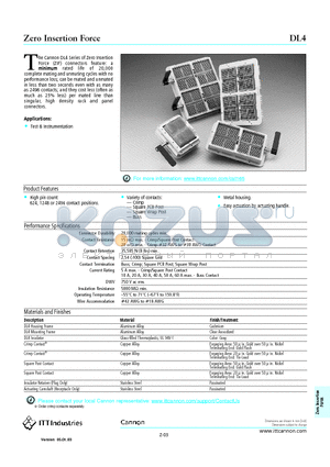 DL4 datasheet - Zero Insertion Force