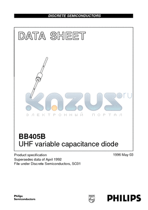 BB405B datasheet - UHF variable capacitance diode