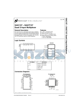 54AC157D datasheet - Quad 2-Input Multiplexer