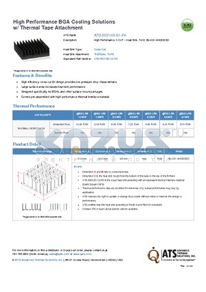 ATS-55310D-C1-R0 datasheet - High Performance X-CUT - Heat Sink, T412, BLACK-ANODIZED