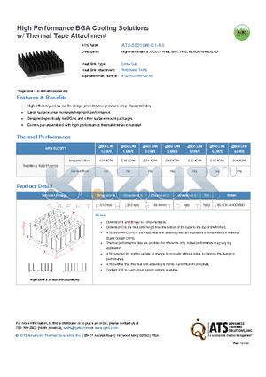 ATS-55310W-C1-R0 datasheet - High Performance X-CUT - Heat Sink, T412, BLACK-ANODIZED