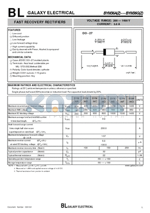 BYM36E datasheet - FAST RECOVERY RECTIFIERS