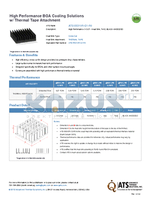 ATS-55310R-C1-R0 datasheet - High Performance X-CUT - Heat Sink, BLACK-ANODIZED