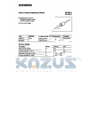 BB609A datasheet - Silicon Variable Capacitance Diodes