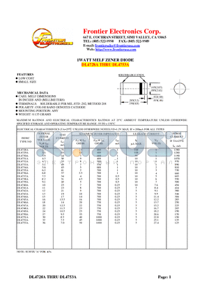 DL4728A datasheet - 1WATT MELF ZENER DIODE