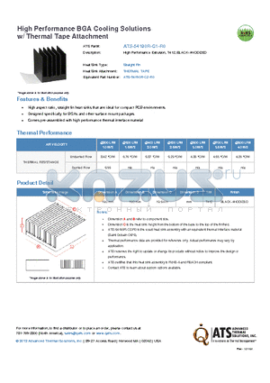 ATS-54190R-C1-R0 datasheet - High Performance Extrusion, T412, BLACK-ANODIZED
