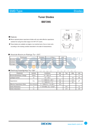 BB729S datasheet - Tuner Diodes