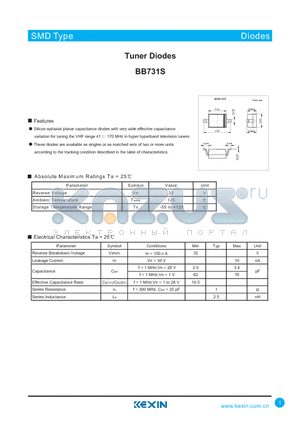 BB731S datasheet - Tuner Diodes