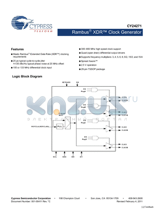 CY24271_11 datasheet - Rambus XDR Clock Generator