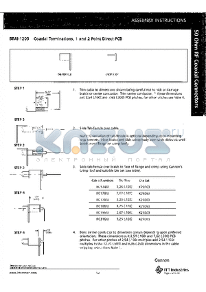 BBAI-1203 datasheet - Coaxial Terminations, 1 and 2 Point Direct PCB