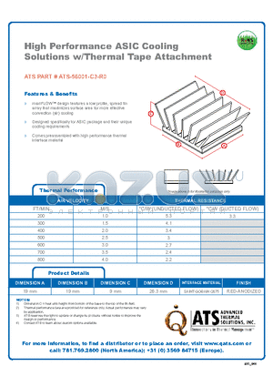 ATS-56001-C3-R0 datasheet - High Performance ASIC Cooling
