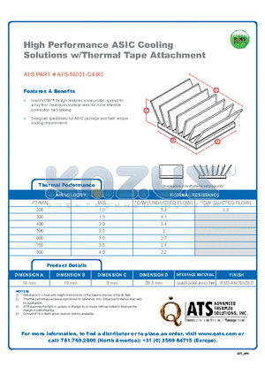 ATS-56001-C4-R0 datasheet - High Performance ASIC Cooling