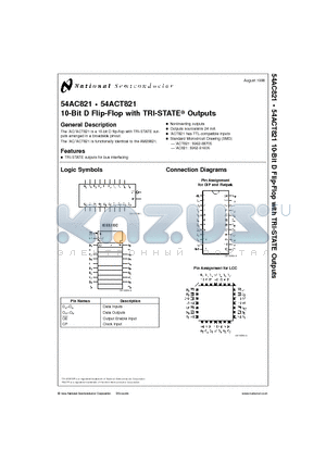 54AC821L datasheet - 10-Bit D Flip-Flop with TRI-STATE Outputs