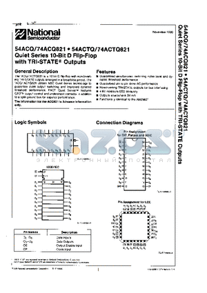 54ACQL datasheet - Quiet Series 10-Bit D Flip-Flop with TRI-STATE Outputs