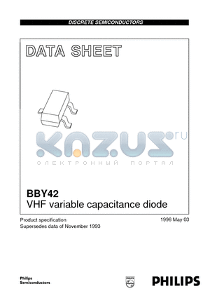 BBY42 datasheet - VHF variable capacitance diode