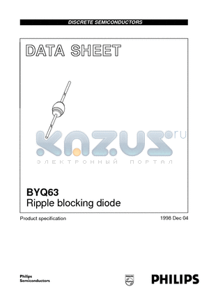 BYQ63 datasheet - Ripple blocking diode