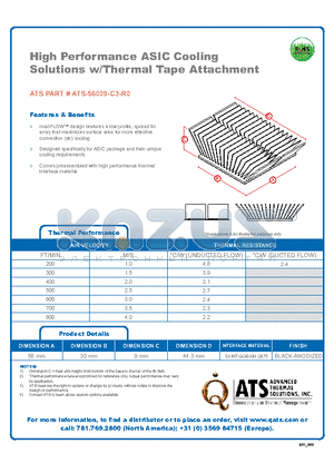 ATS-56009-C3-R0 datasheet - High Performance ASIC Cooling