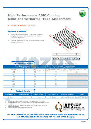 ATS-56009-C4-R0 datasheet - High Performance ASIC Cooling