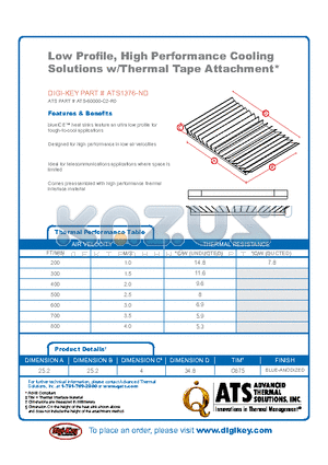 ATS-60000-C2-R0 datasheet - Low Profile, High Performance Cooling