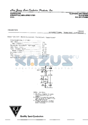 1N6042 datasheet - BIDIRECTIONAL TRANSIENT SUPPRESSOR