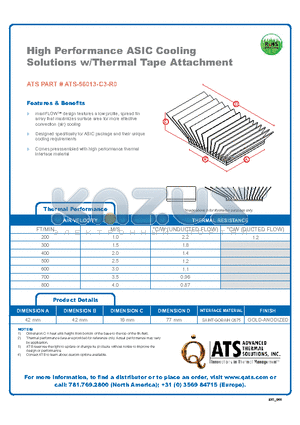 ATS-56013-C3-R0 datasheet - High Performance ASIC Cooling