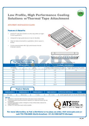 ATS-60003-C2-R0 datasheet - Low Profile, High Performance Cooling