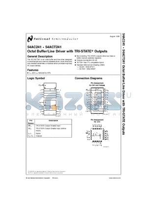 54ACT241 datasheet - Octal Buffer/Line Driver with TRI-STATE Outputs