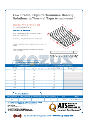 ATS-60003-C2-R0 datasheet - Low Profile, High Performance Cooling